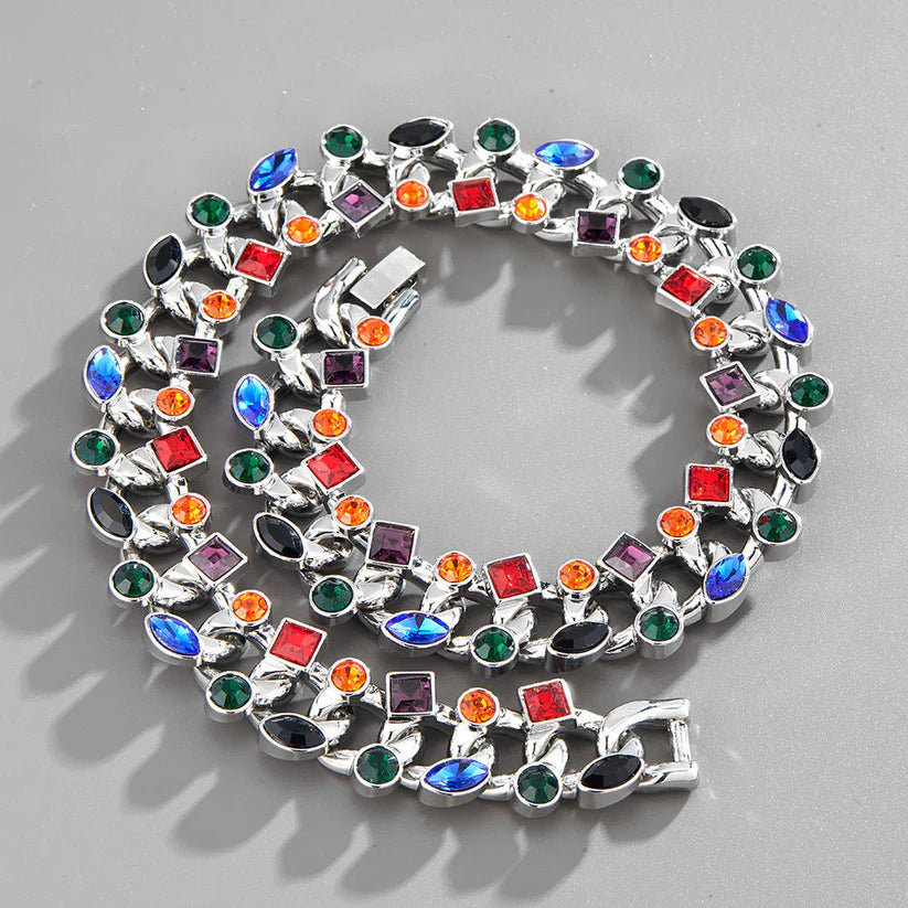 Jewelux 22MM Gemstone Cuban Chain